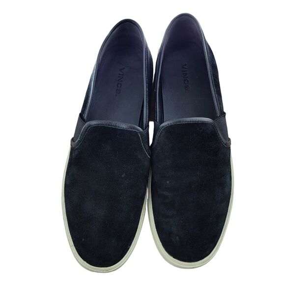 Vince Womens Shoes Size 8 38 Black Suede Slip On Loafers Comfort Shoes Sneakers - Picture 3 of 12